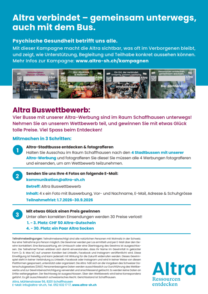 Die Altra macht einen Wettbewerbbez&uuml;glich der Buswerbung und der diesj&auml;hrigen Kampagne. Auf dem Bild sind die Teilnahmedetails.
